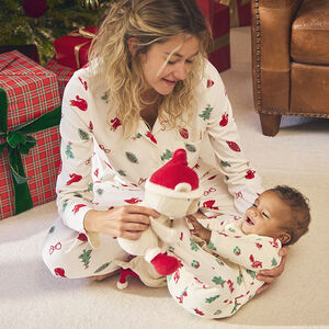 Pluche kerstbeer in sherpa voor baby