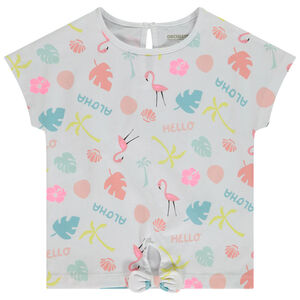 T-shirt manches courtes imprimé effet noué pour bébé fille 