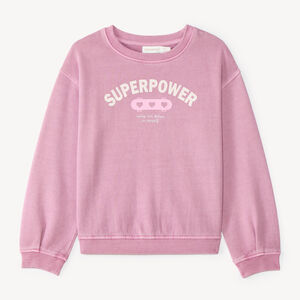 Oversized sweater voor meisje in vervaagd roze 