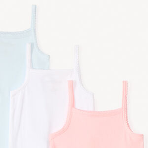 Set van 3 effen mouwloze bodies voor meisjesbaby 