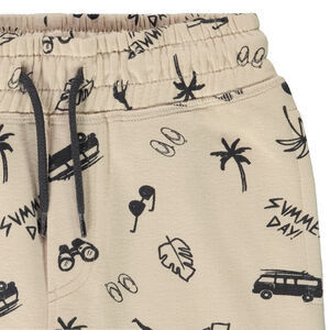 Bermuda in fleece met print voor jongens 