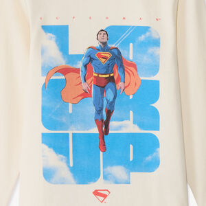 T-shirt manches longues print Superman Warner pour garçon 