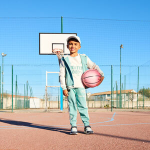 Veste teddy à capuche avec inscription 3D pour garçon 