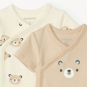 Set van 2 korte mouwen rompertjes met berenmotief voor babyjongen 