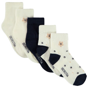 Lot de 5 paires de chaussettes normales fantaisie pour fille 