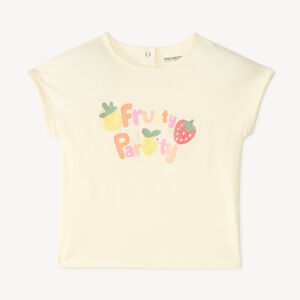Korte mouwen T-shirt met fruitborduursel voor babymeisjes 
