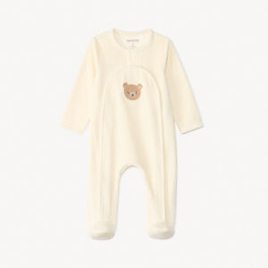 Dors-bien en velours avec patch bouclettes ourson pour bébé 