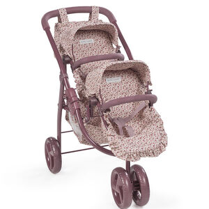 Poussette double pour poupées Cherry Fleurs  