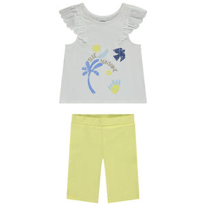 Tweedelige set met fantasie tanktop met Engels borduursel voor meisjes 