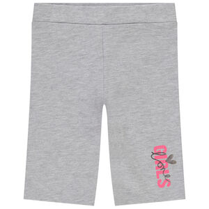 Effen fietsbroek met fantasiedetail aan de onderkant voor meisjes 