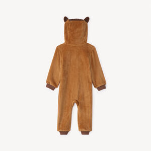 Pyjama topper in sherpa met speelse voskap voor babyjongens 