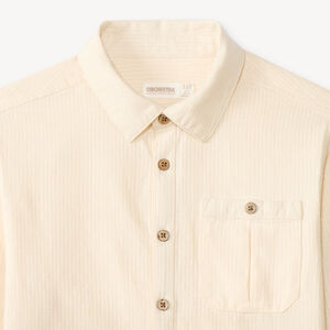 Langarmige gestreepte jongensblouse 