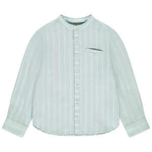 Chemise manches longues à rayures et col mao pour garçon  