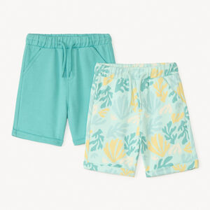 Set van 2 gebreide flashy bermuda's voor babyjongen 