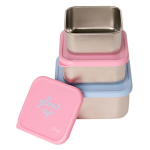 Lunchbox inox empilable 3PCS Pink/Blue Glowup 