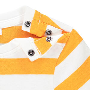 Gestreept T-shirt met korte mouwen en tekst voor babyjongens 