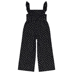 Combinaison longue effet froissé imprimé pois fille 