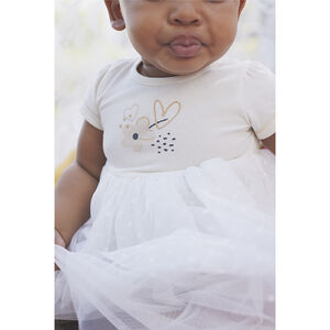 Ceremoniejurk 2-in-1 effect bi-materiaal voor baby meisjes 