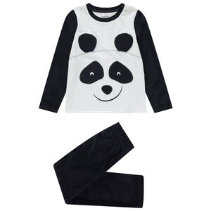 Pyjama panda in twee kleuren van velours 