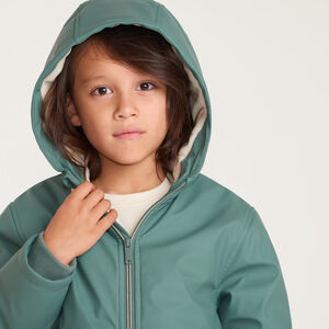 Jongens parka met capuchon en micropolaire voering. 