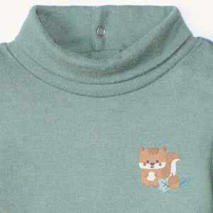 Ondertrui met coltrui en puffprint eekhoorn voor babyjongens 