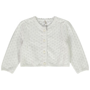Gilet tricoté en maille pointelle pour bébé fille 