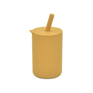 Gobelet avec paille en silicone Honey Gold 