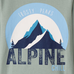 T-shirt met lange mouwen in effen kleur met soft print voor jongens 