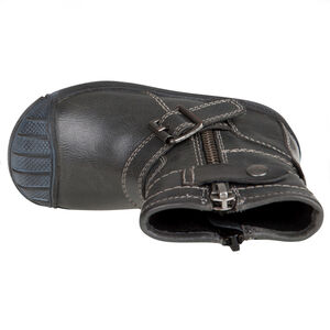 Bottines en cuir avec zip et boucle 