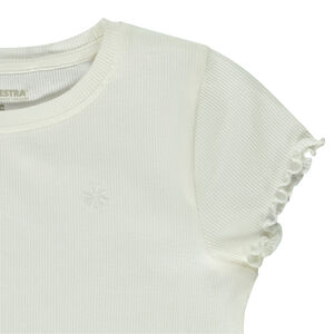 Korte mouwen Effen geribbelde T-shirt voor meisjes 