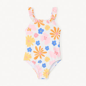 Maillot de bain 1 pièce imprimé fleuri pour fille  