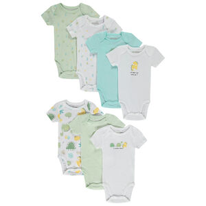 Set van 7 bodies korte mouwen fantasie dinosaurus voor baby jongen 