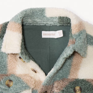 Jas met lange mouwen in fleece met ruitprint voor jongens 