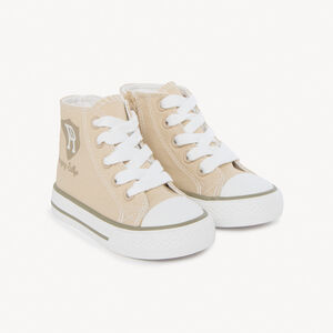 Hoge sneakers met rits in canvas met wapenprint voor babyjongen 