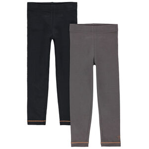 Set van 2 unis leggings met stiksels voor meisjes 