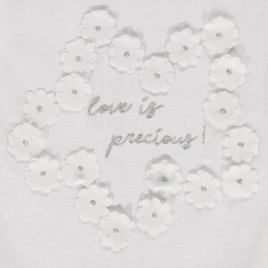 Korte mouwen T-shirt in tule met 3D bloemen voor meisjes 