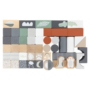 Jeu de construction en bois - 50 pièces 