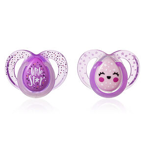 Lot de 2 sucettes Nuit phosphorescentes en silicone 6/18 mois - Mixte 