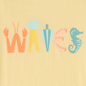 T-shirt met korte mouwen in effen kleur met fantasiedruk voor babyjongen 