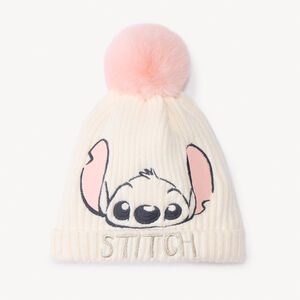 Gebreide ribmuts Stitch Disney voor meisjes met grote pompon 