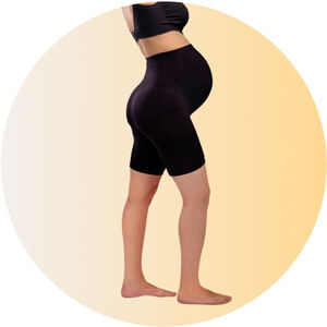 L - Short de maintien grossesse sans coutures - Noir 