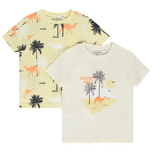 Lot de 2 t-shirts manches courtes fantaisie pour garçon 