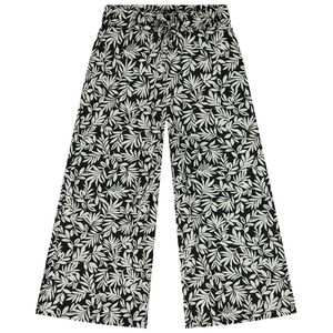 Fluwelen uitlopende broek met bladerenprint voor meisjes 