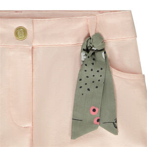 Katoenen voile short met ceintuur voor meisjes 