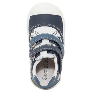 Salomés en cuir avec empiècements contrastés 