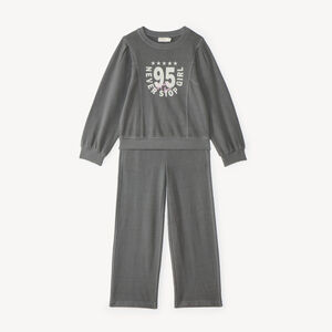 Jogging set voor meisjes in grijs met een vervaagde look 