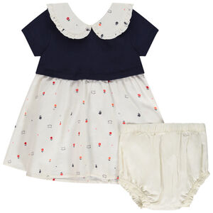 Ensemble robe effet 2 en 1 + bloomer pour bébé fille 