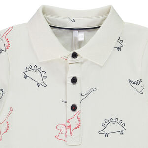 Poloshirt met lange mouwen en dinosaurusprint voor baby jongen 
