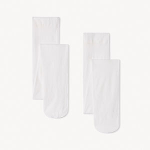Set van 2 paren van dunne, effen microvezel panty