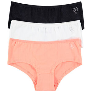 Lot de 3 shorties unis avec foil print pour fille 